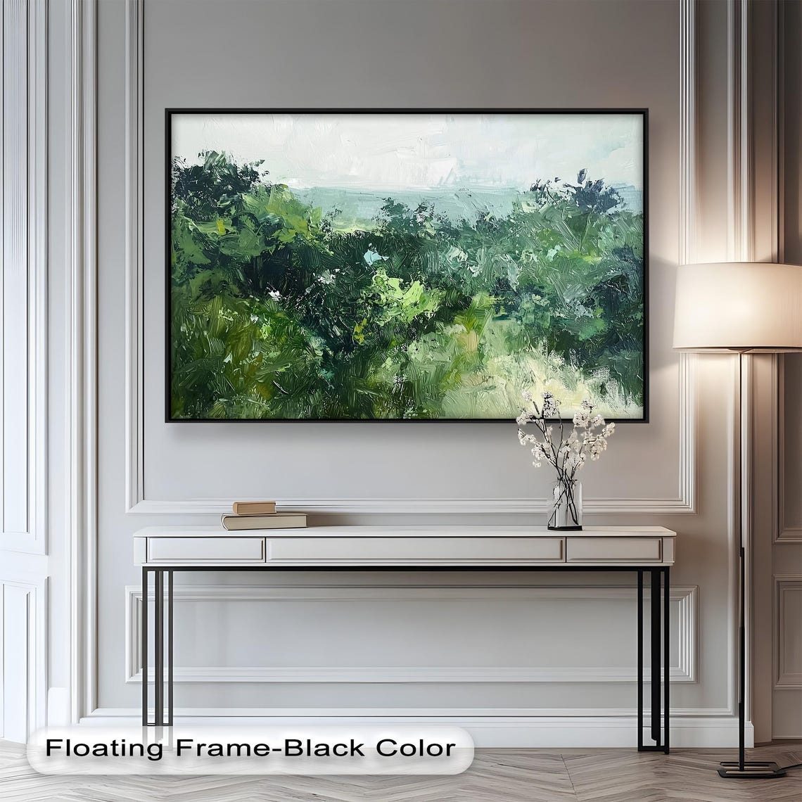 Green Forest Landscape, Tranquil Nature Artwork - Image 4