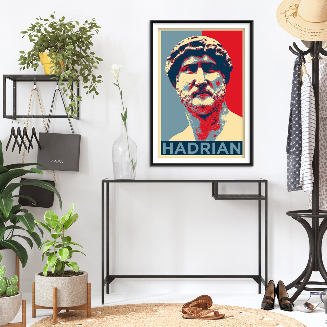 Hadrian Roman Emperor Bust Pop Art Bold Color Graphic Style Poster - Image 2