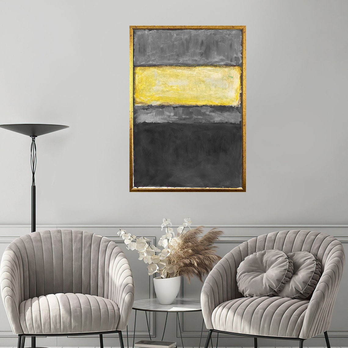 Mark Rothko Style Gray Yellow Abstract Color Field Modern Art Poster