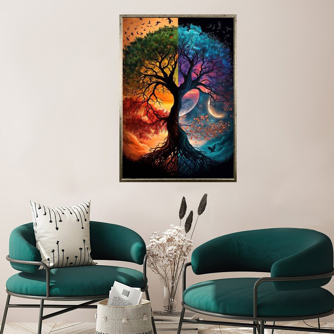 Abstract Colourful Tree Tree Painting Abstract Tree Decor Tree Print Tree Poster Colourful Tree Art