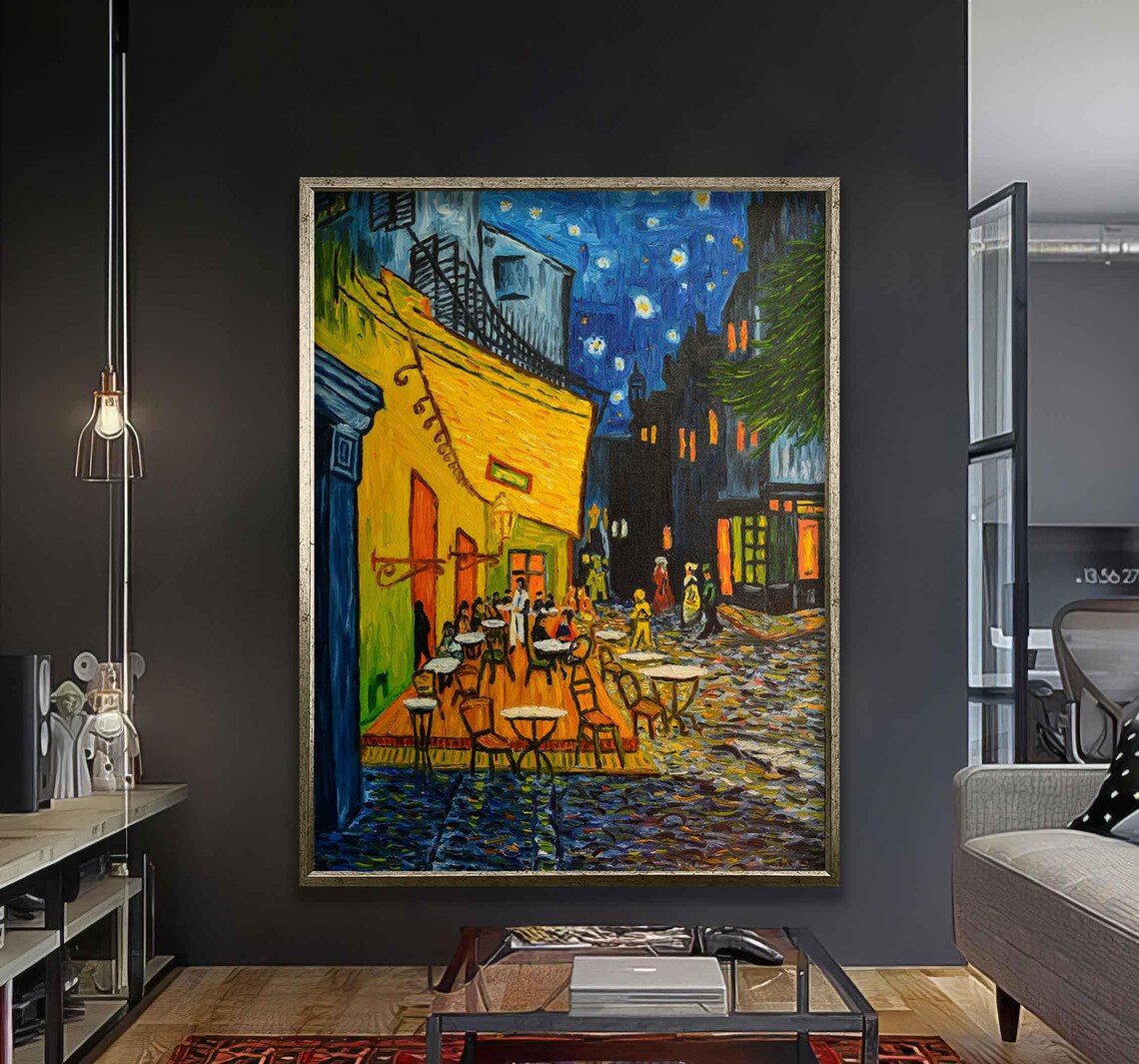 Van Gogh Cafe Terrace At Night Starry Street Scene Classic Art Poster