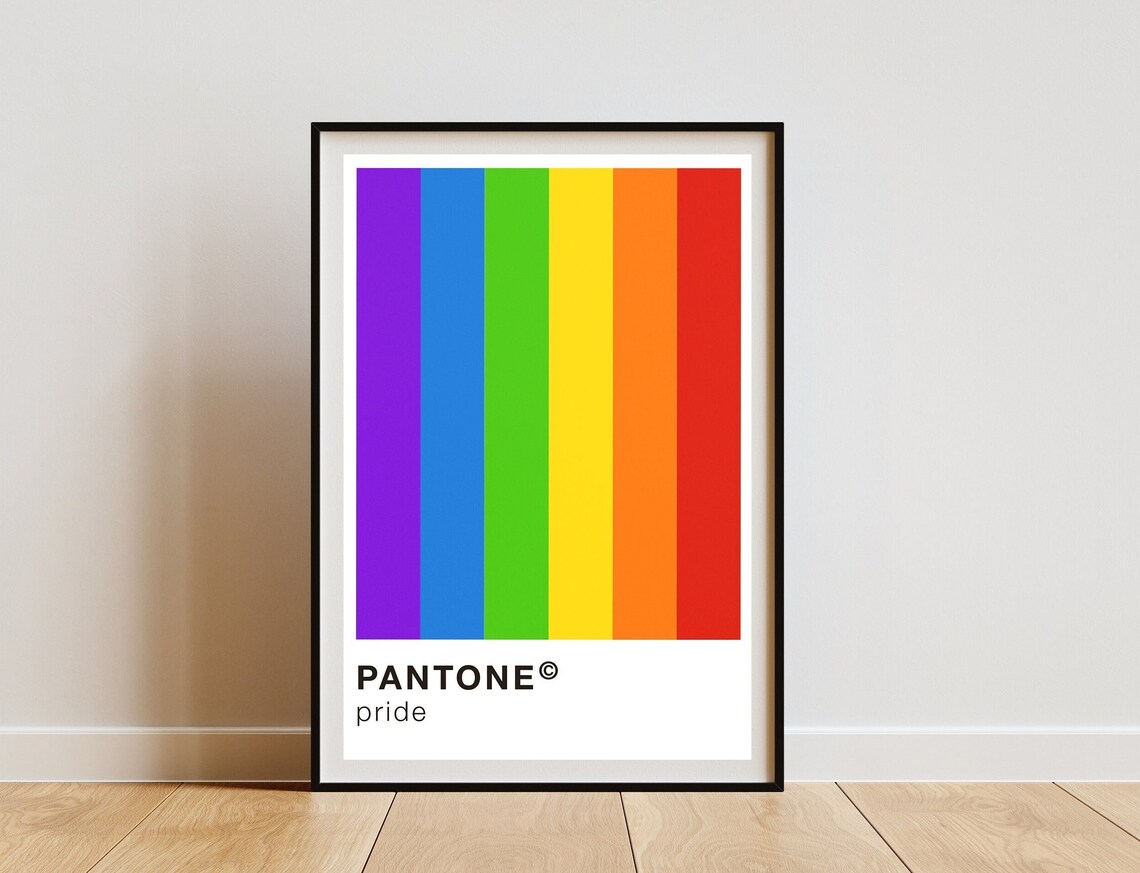 Pantone Pride Rainbow Color Swatch Minimalist Modern Art Poster