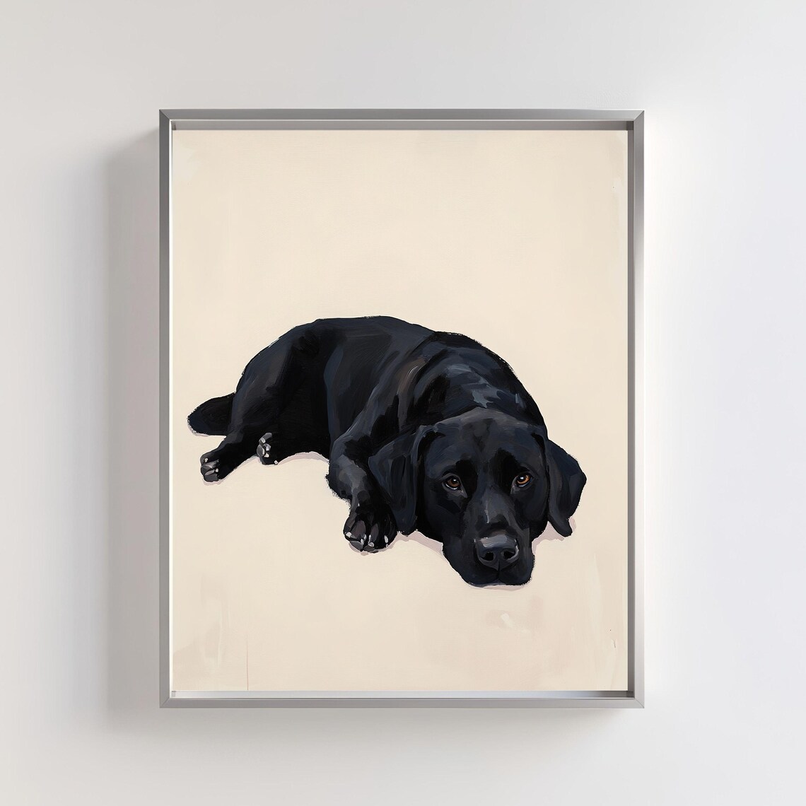 Black Labrador Wall Art Print, Minimalist Dog Portrait