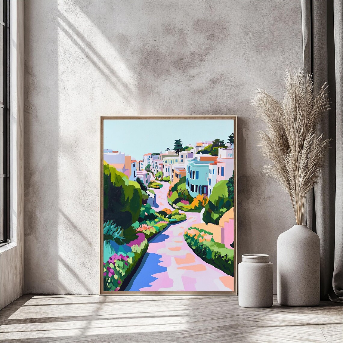Lombard Street Cityscape, San Francisco Illustration - Image 4