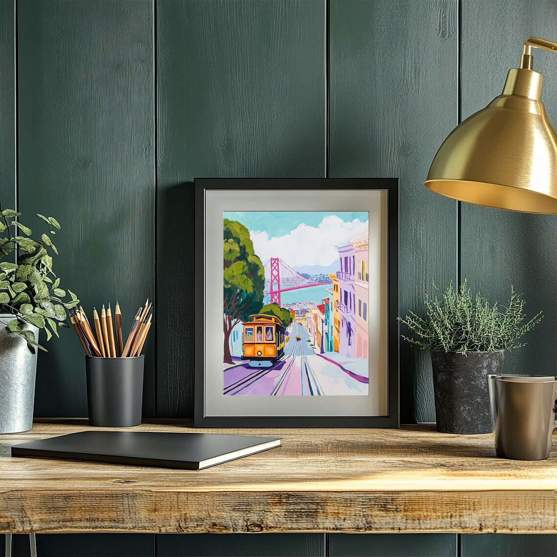 San Francisco, Golden Gate Bridge Cityscape Art Print - Image 4