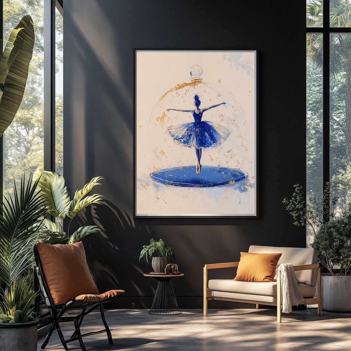 Blue Ballerina Art Print, Elegant Ballet Dancer - Image 4