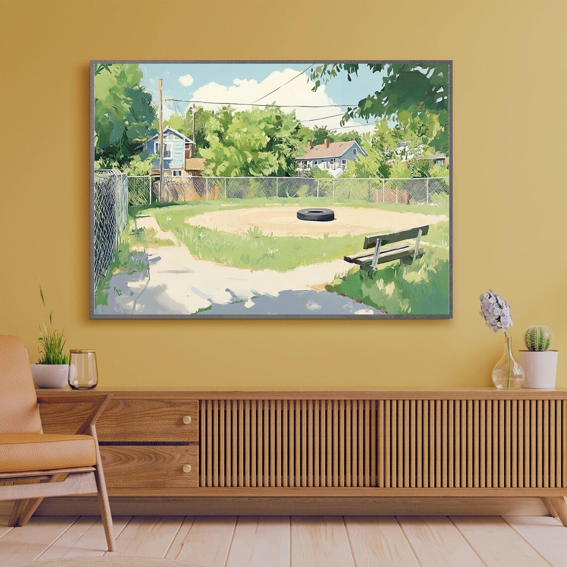 Baseball Field Art Print, Boys Room Decor - Image 4