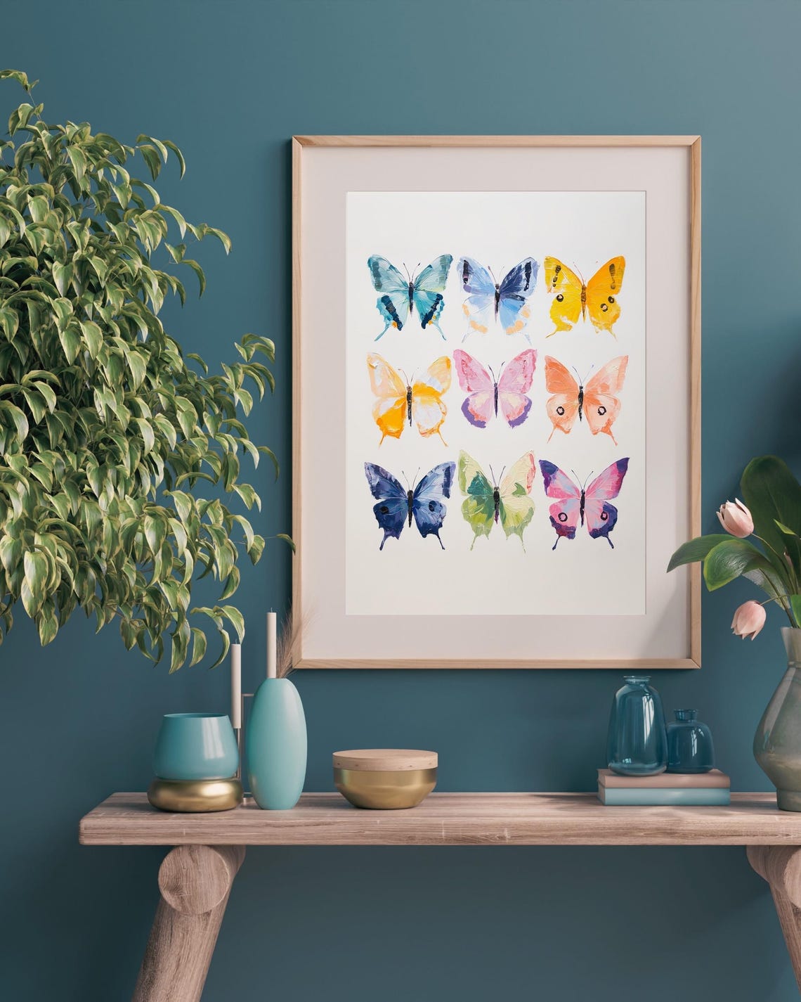 Butterfly Wall Art Colorful Butterfly Painting Modern Abstract Nature Print Vibrant Home Decor Poster - Image 5