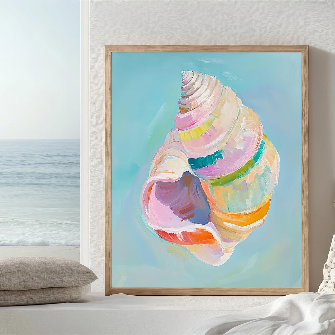 Colorful Seashell Poster Print, Coastal Boho Decor - Image 3