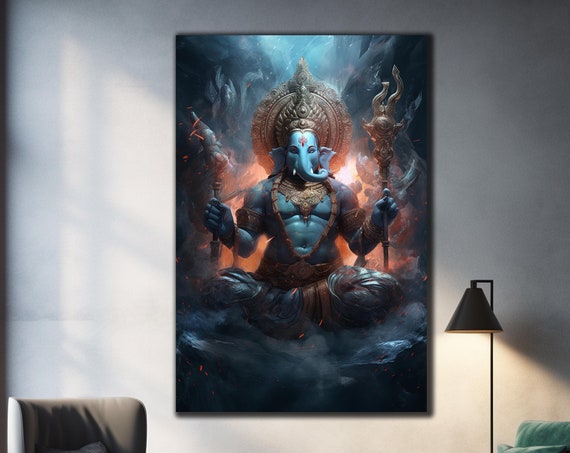 Ganesh Wall Decor Hindu Wall Art Tempered Glass Wall Art Panoramic Wall Art Abstract Wall Decor Housewarming Gifts Home Decor Gifts For Her