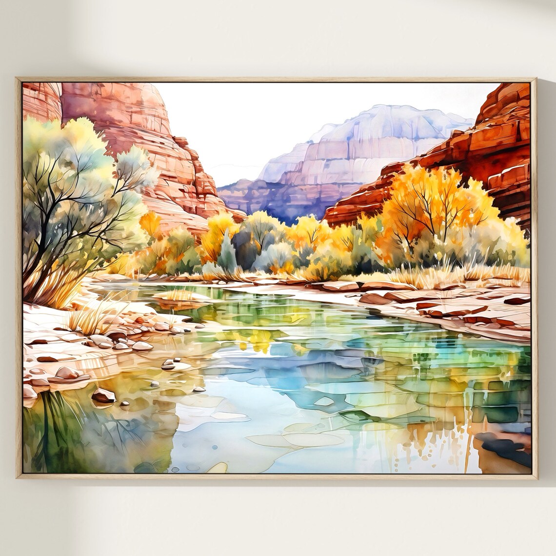 Zion National Park Travel Poster, Watercolor Art Print