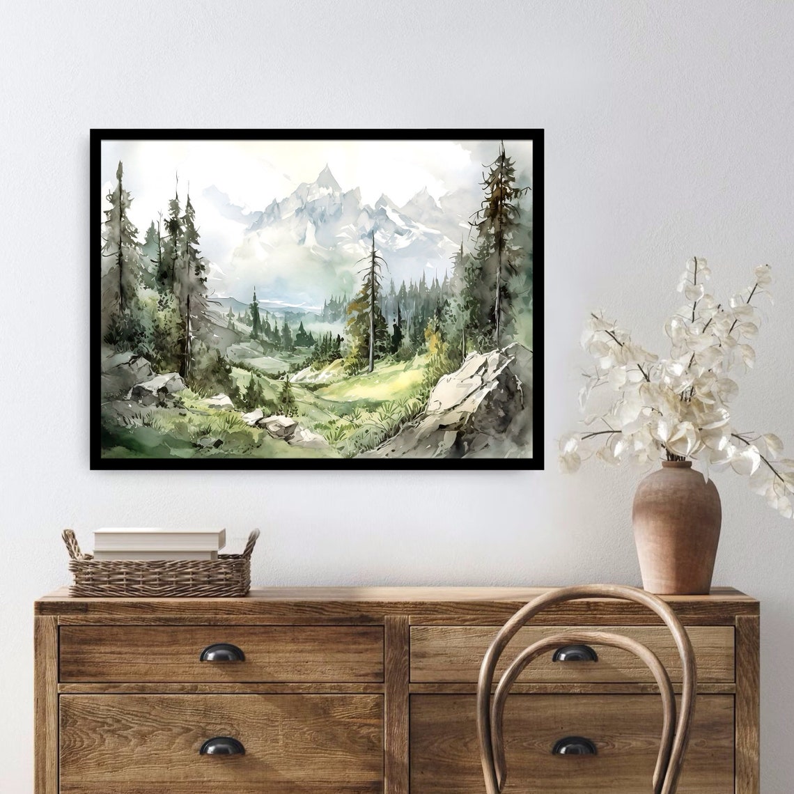 Grand Teton National Park Watercolor Art Print - Image 2