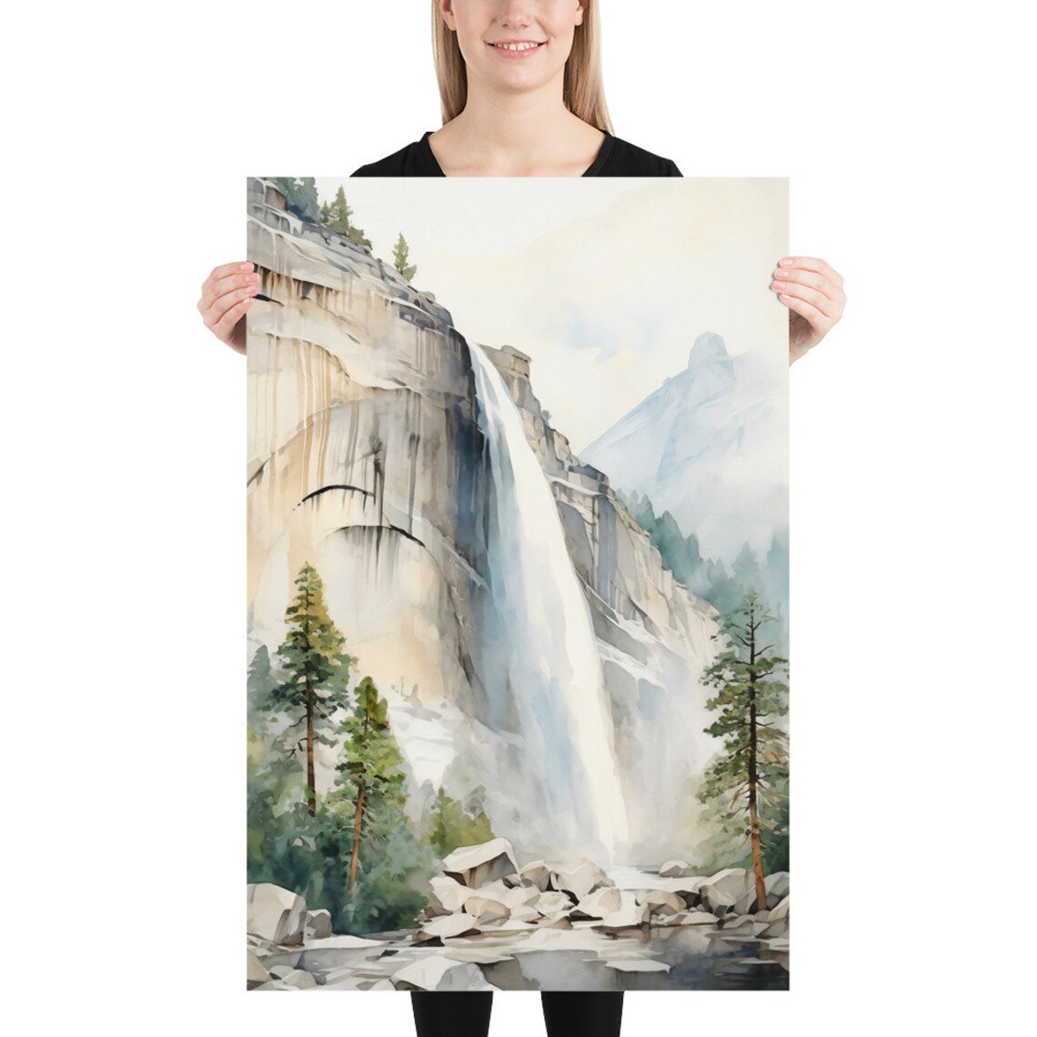 Yosemite National Park - Watercolor Travel Art - Image 3