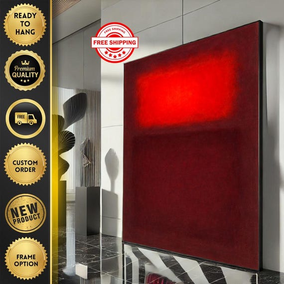 Mark Rothko Red And Maroon Canvas Iconic Color Field Painting Reproduction For Bold Modern Interiors