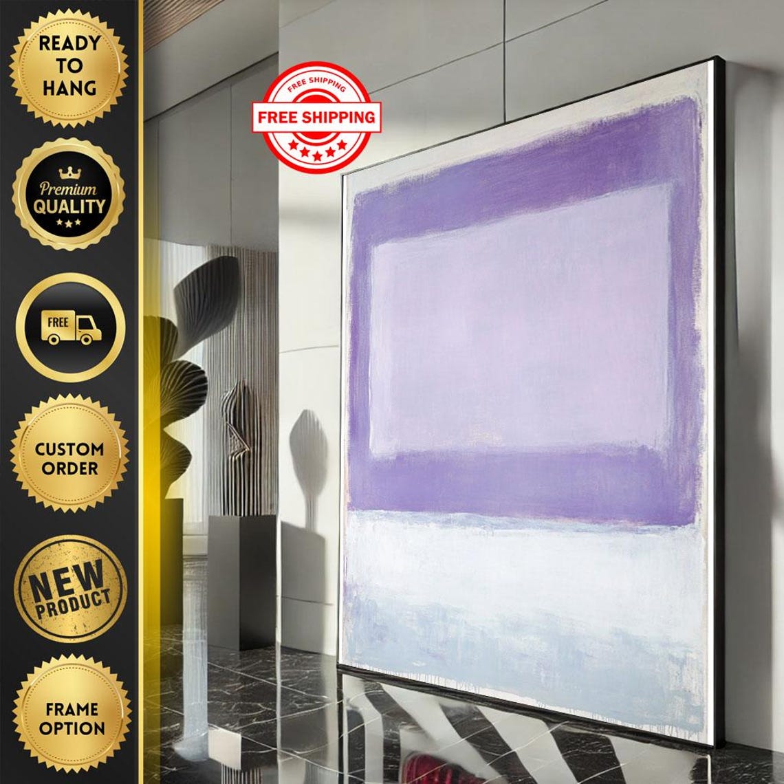 Mark Rothko Inspired Purple And White Minimal Color Field Poster