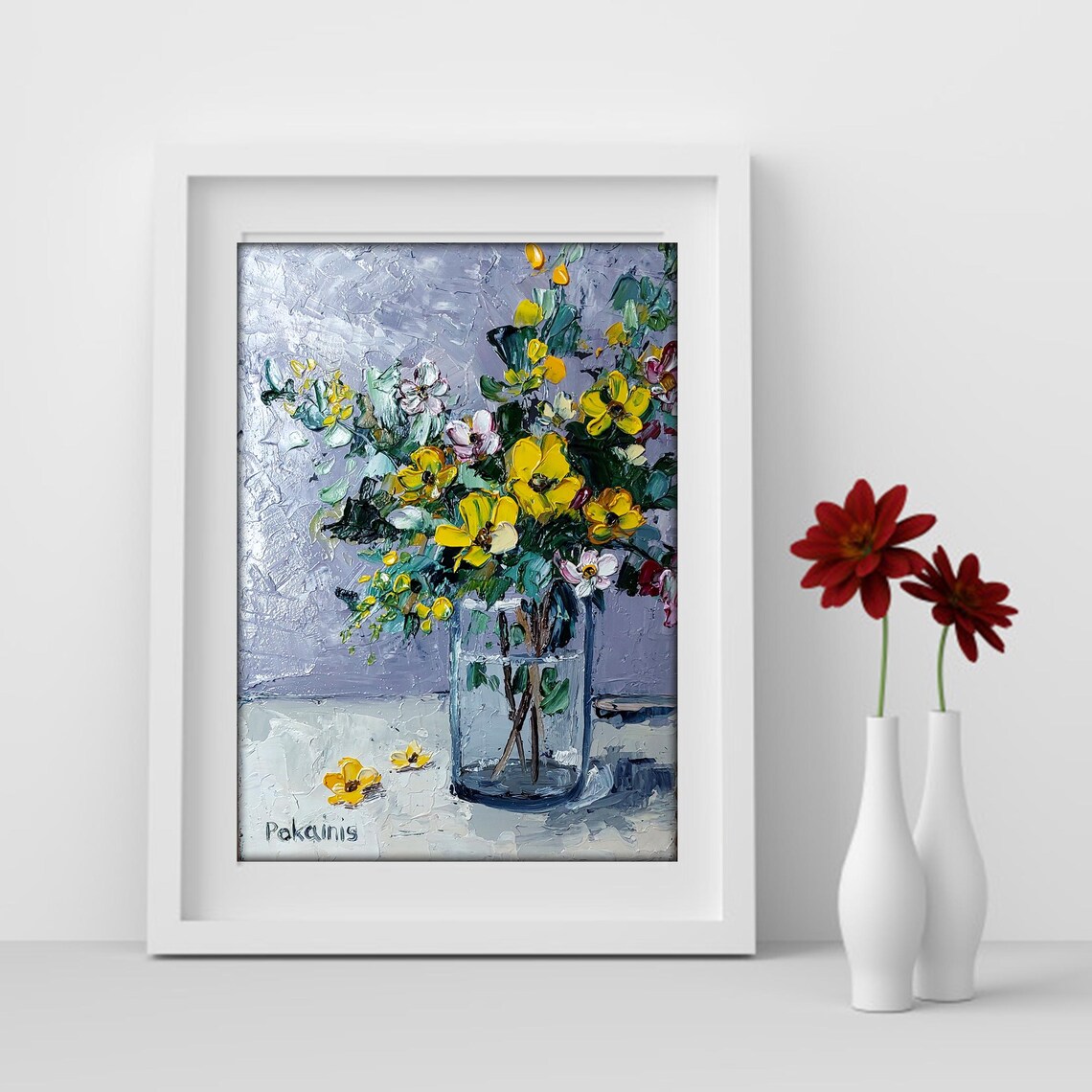 Floral Still Life Art Print, Modern Botanical Bouquet - Image 2
