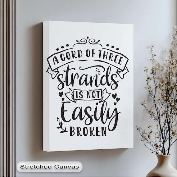 A Cord of Three Strands Is Not Easily Broken Wedding Quote Poster