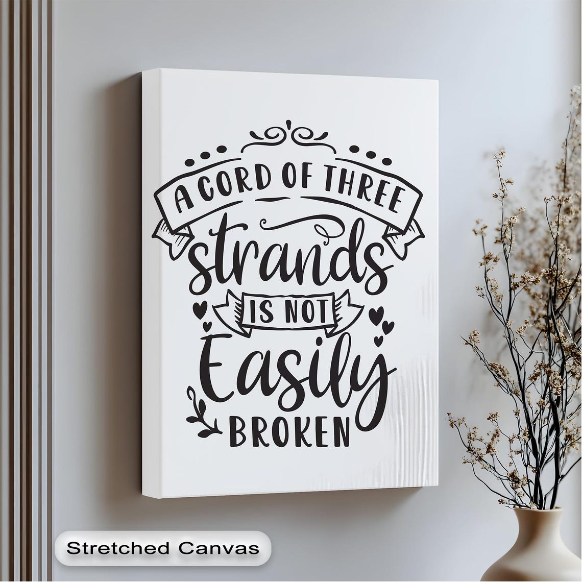 A Cord of Three Strands Is Not Easily Broken Wedding Quote Poster