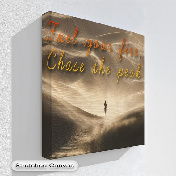Motivational Runner Canvas Art Fuel Your Fire Desert Print With Natural Frame