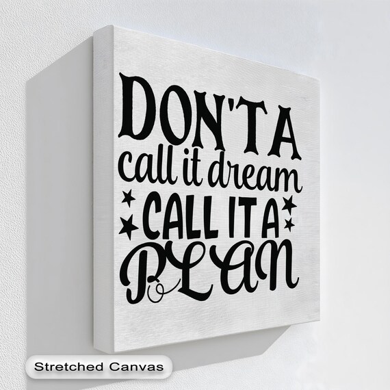 Motivational Canvas Wall Art Black White Quote Floating Frame