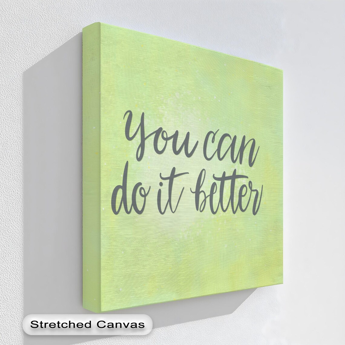 Motivational Light Green Pastel Wall Art You Can Do It Better Quote