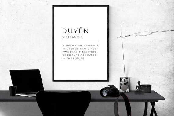 Duyen Vietnamese Definition Predestined Affinity Love Word Poster
