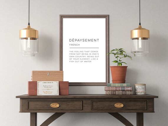 Depaysement French Definition Out of Your Element Word Art Poster