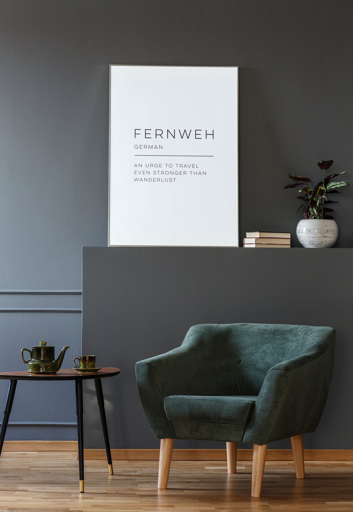 Fernweh Definition Poster, Modern Word Art Print
