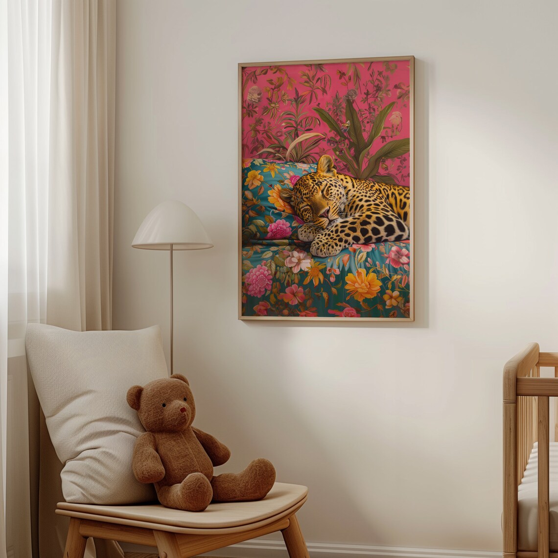 Sleeping Leopard Poster, Maximalist Oil Painting - Image 2