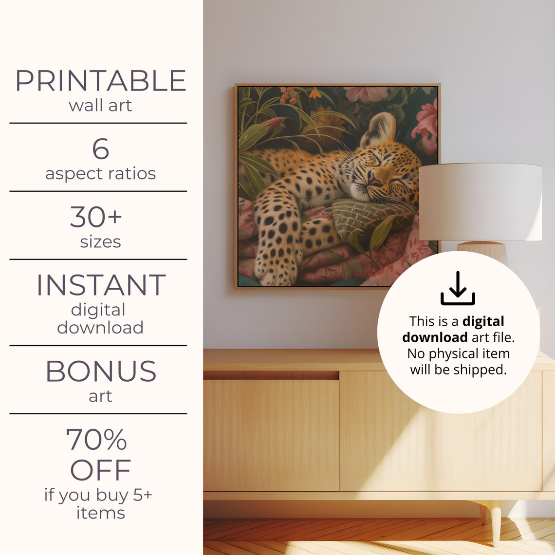 Sleeping Leopard - Maximalist Oil Painting - Image 4