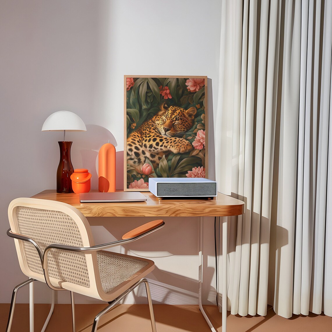 Sleeping Leopard Maximalist Oil Painting Poster - Image 5
