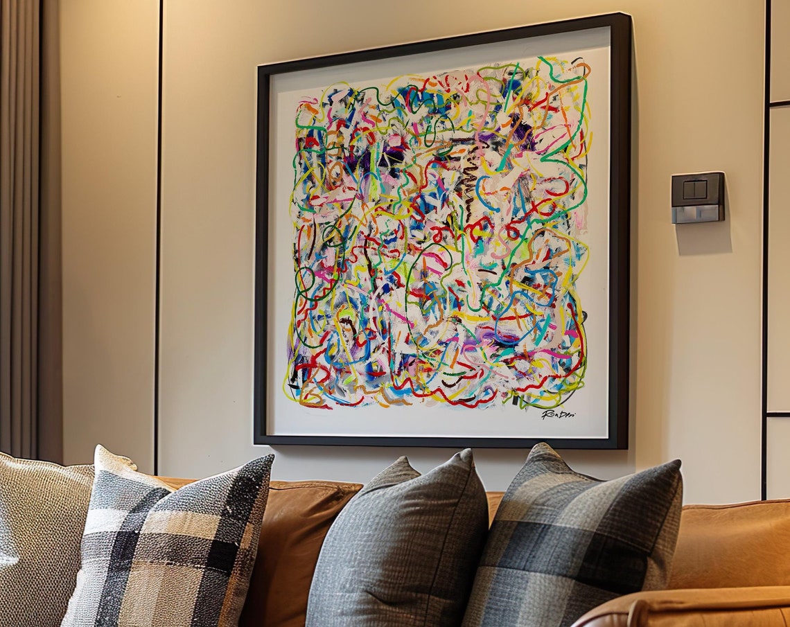 Colorful Doodle Scribble Abstract Poster Playful Hand Drawn Lines - Image 5