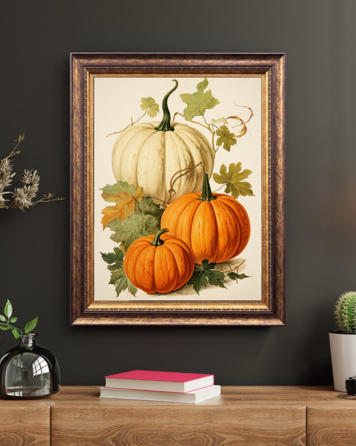 Vintage Botanical Pumpkin Illustration Autumn Fall Harvest Poster - Image 4