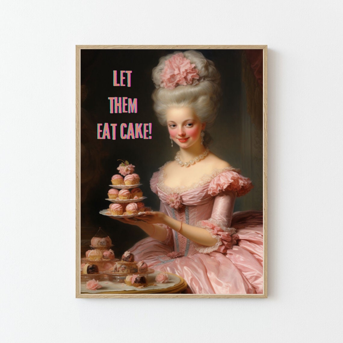 Marie Antoinette Let Them Eat Cake Pink Quote Portrait Poster - Image 4