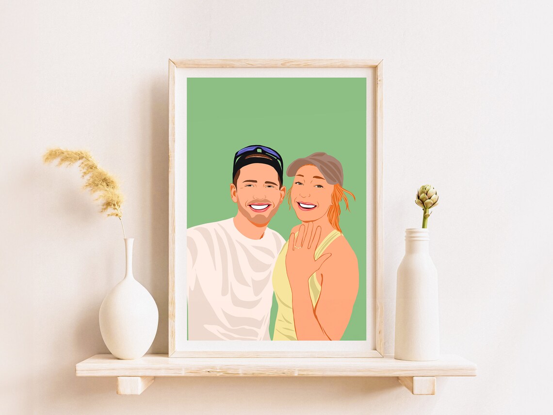 Custom Couple Faceless Portrait Anniversary Art Print