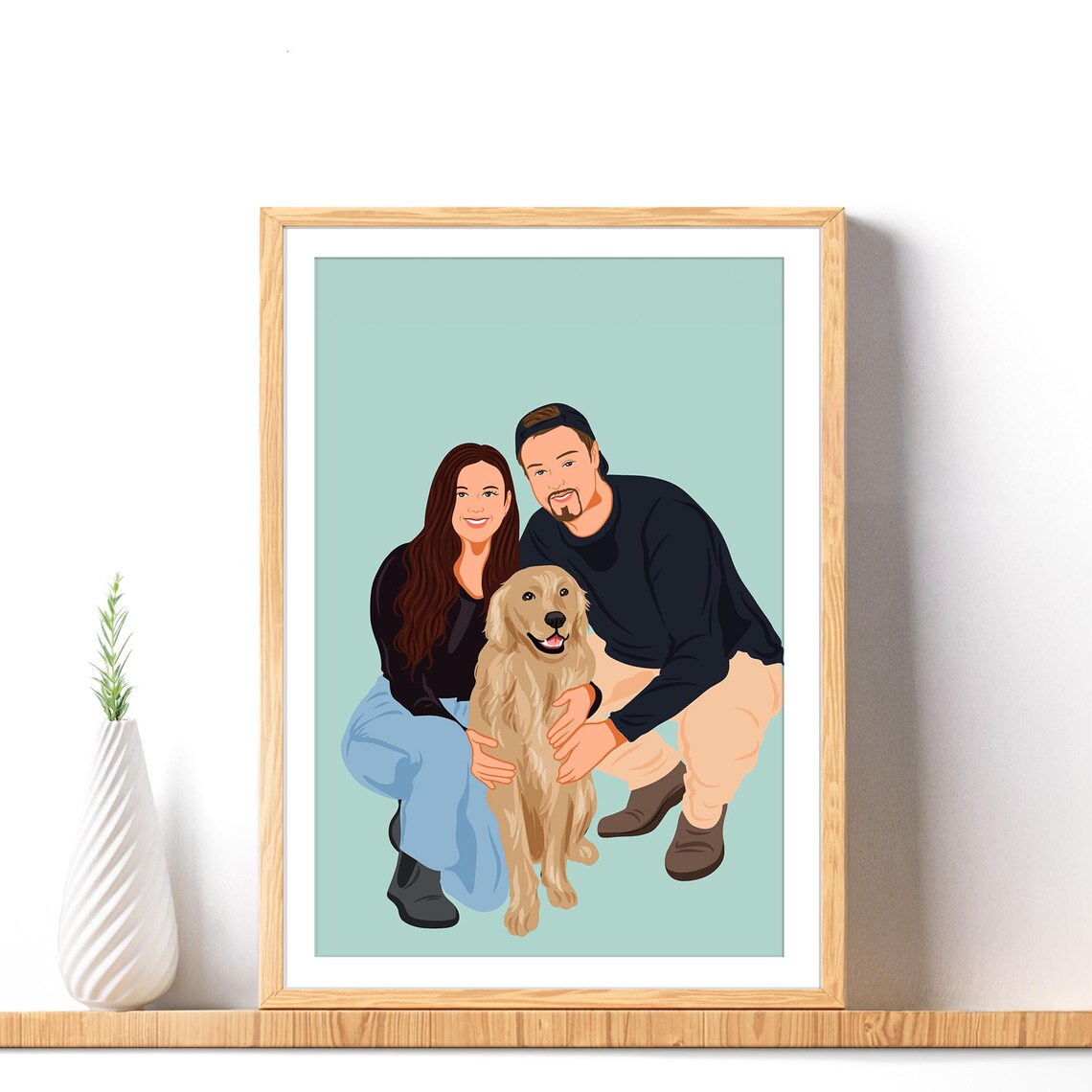 Custom Couple Faceless Portrait, Personalized Art Print - Image 2