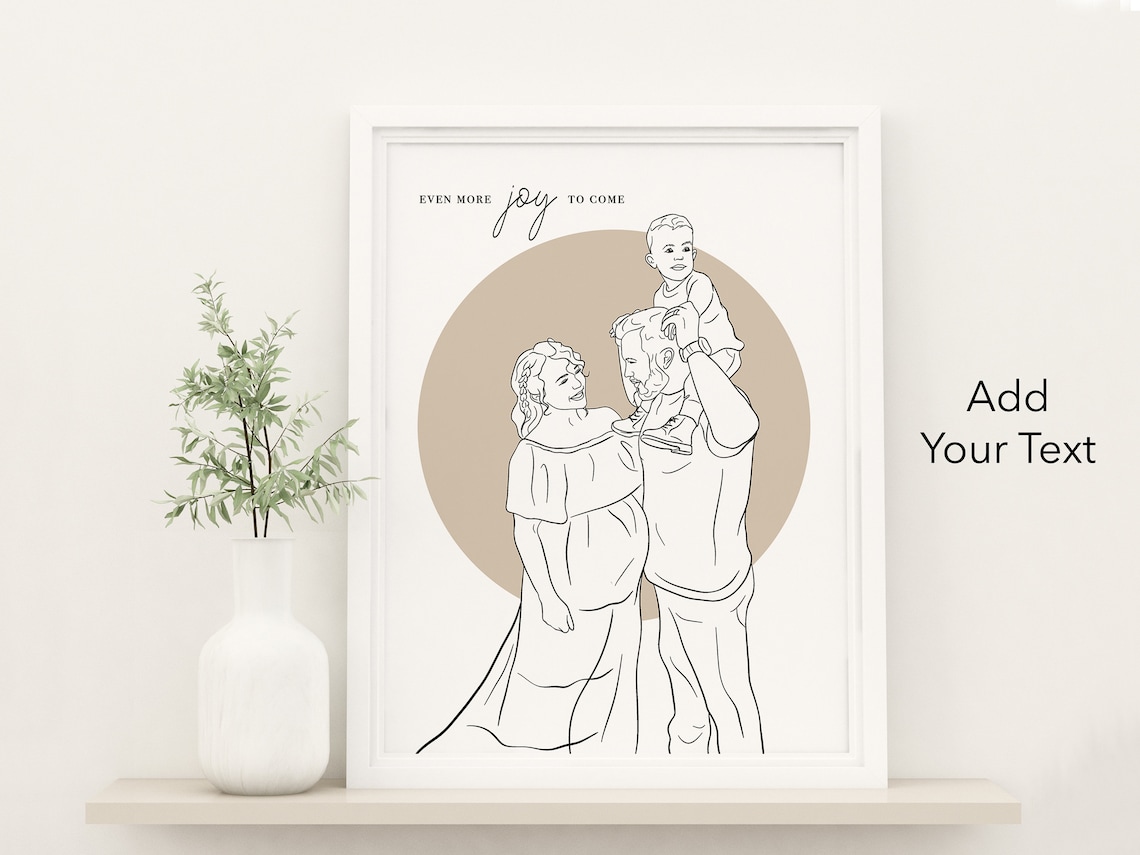 Custom One-Line Family Portrait, Line Art Print - Image 3