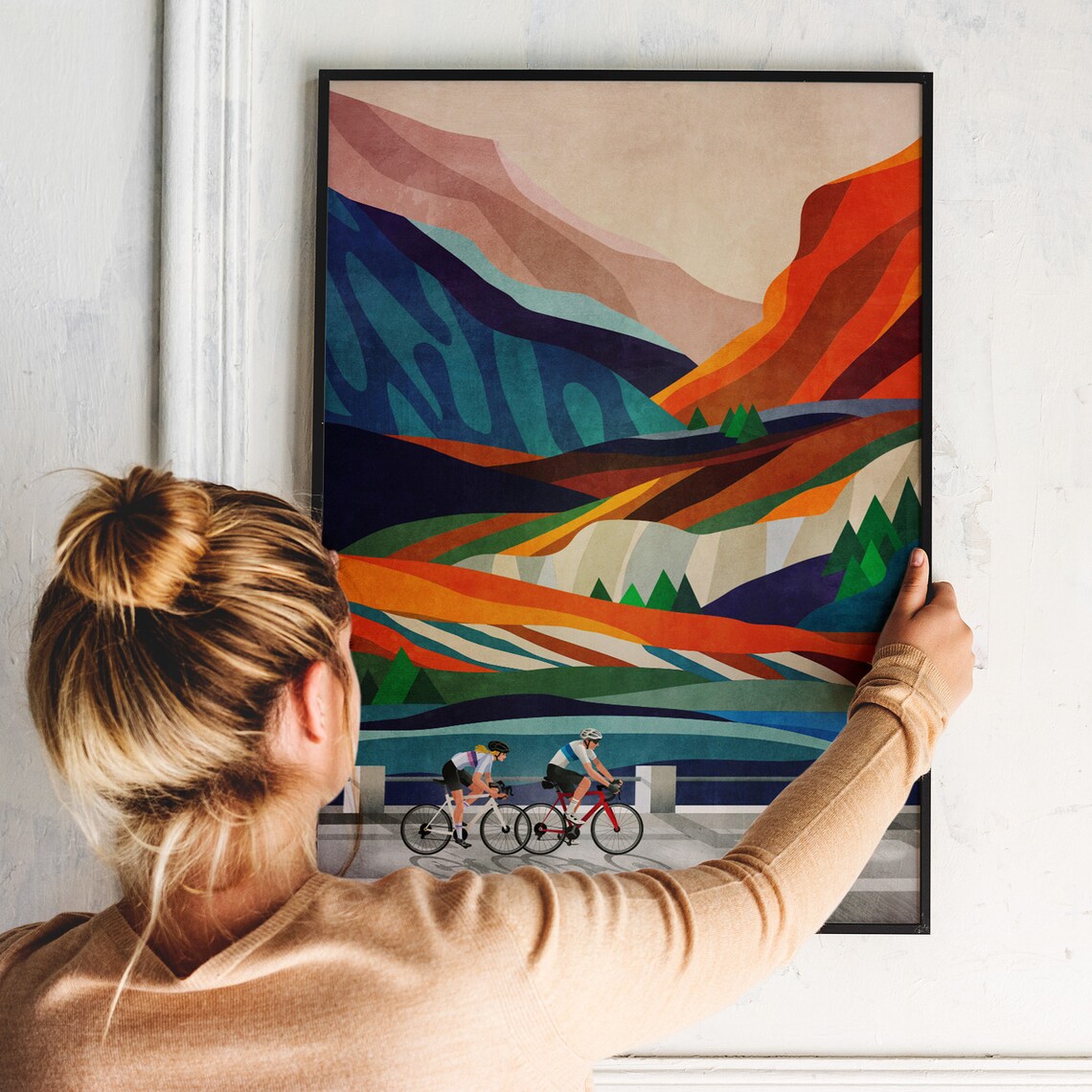 Cycling Couple Adventure Awaits Art Print - Image 4
