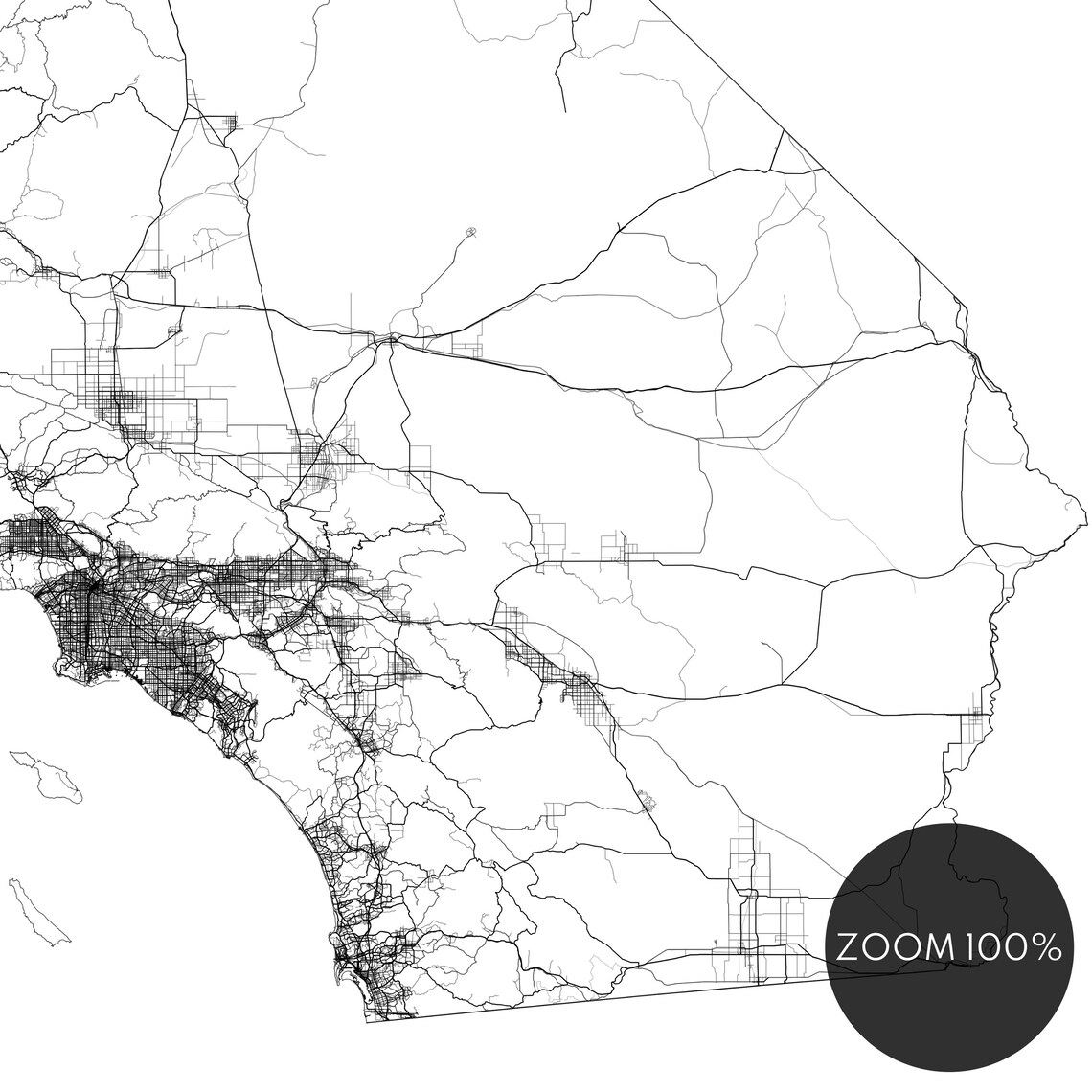 California State Map Print, Black and White Travel Poster - Image 2