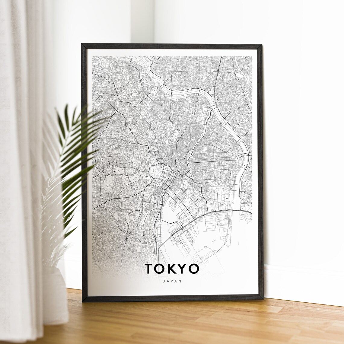 Tokyo Map Poster, Black And White Travel Map - Image 4