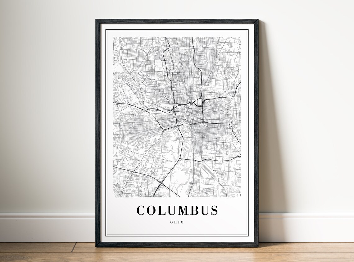 Columbus Ohio Map, Black And White Travel Poster - Image 4