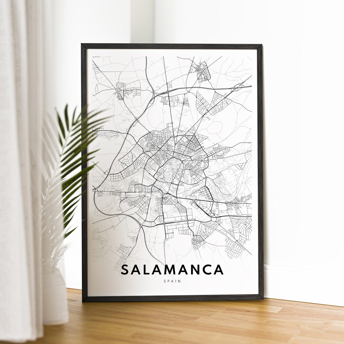 Salamanca Spain Map Print, Black and White Travel Poster - Image 2