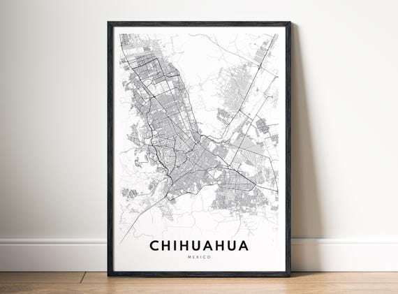 Chihuahua Map Poster, Mexico Minimalist Travel Poster