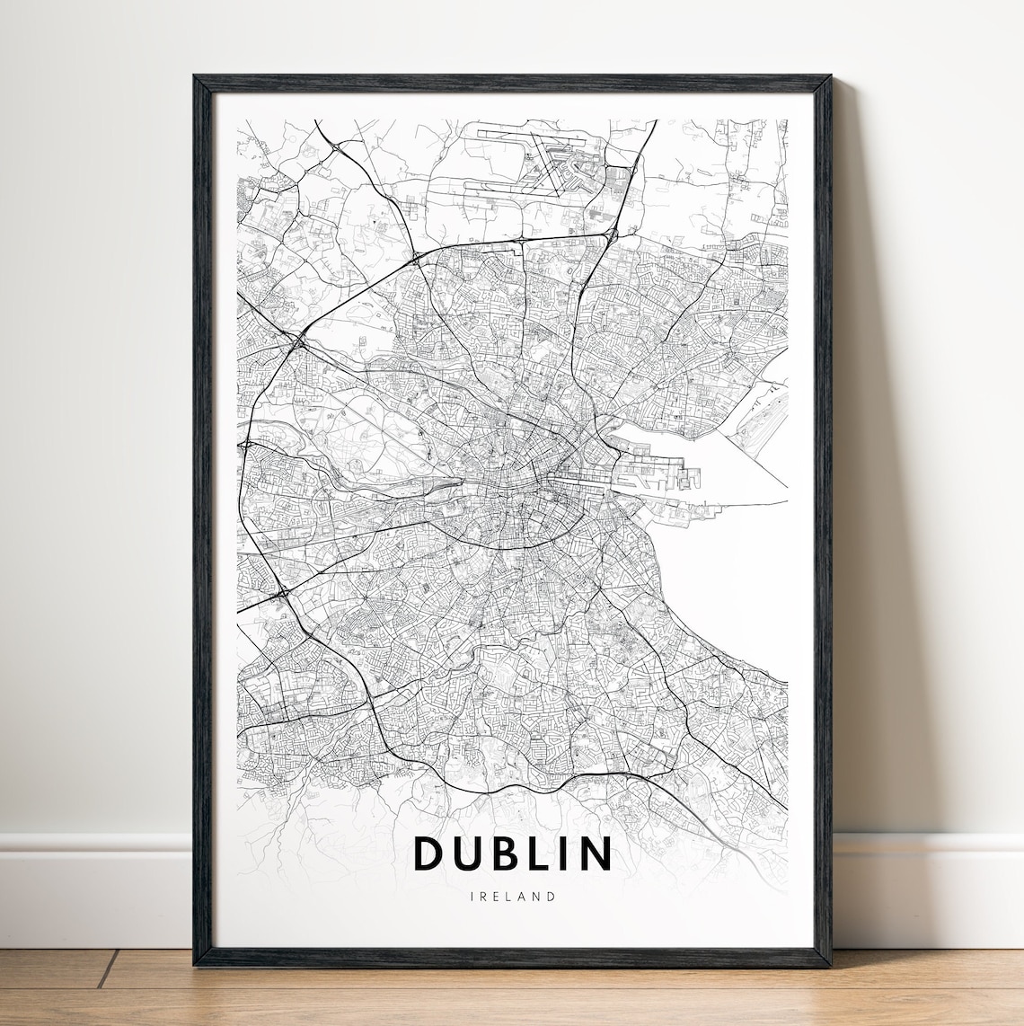 Dublin Map Print, Black And White Travel Poster