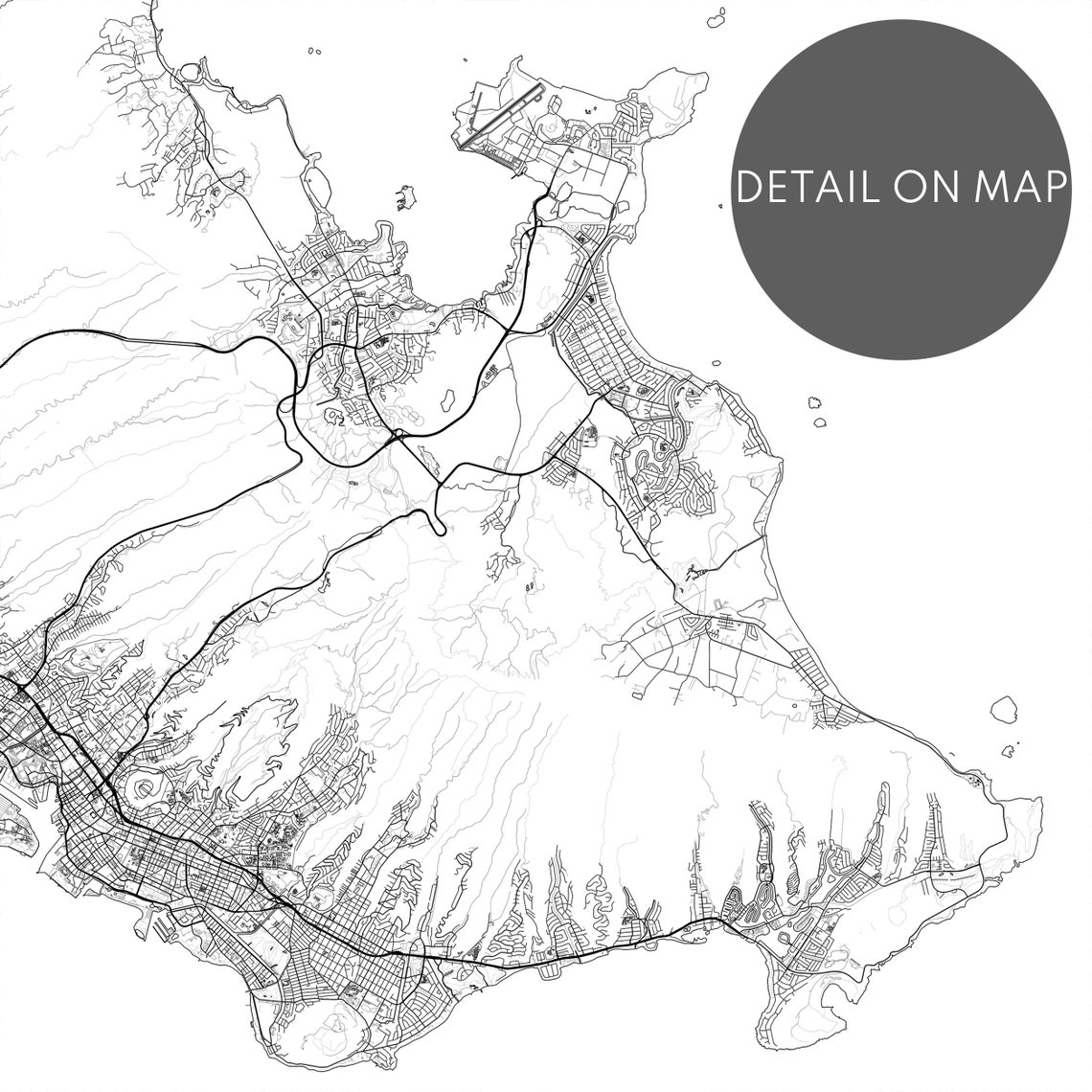 Oahu Hawaii Minimal Map Art Print - Image 2