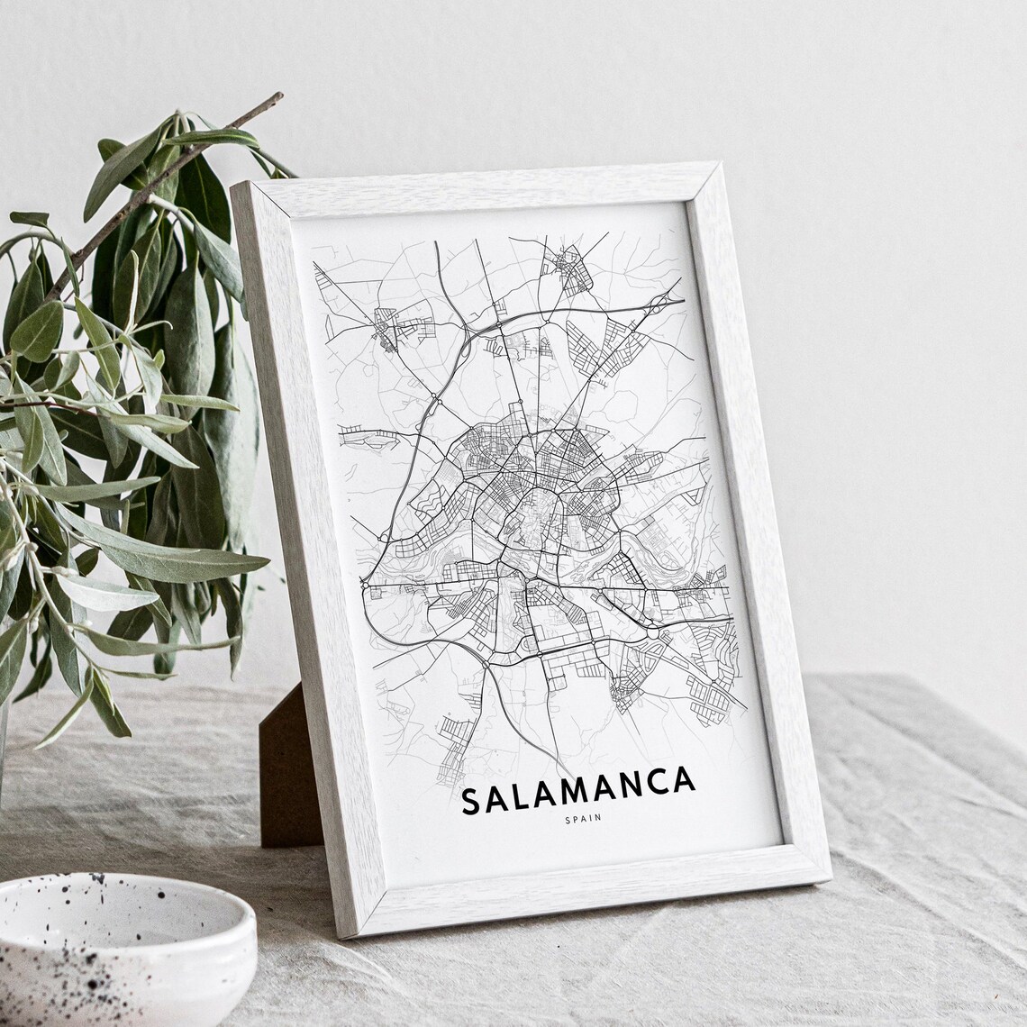 Salamanca Spain Map Print, Black and White Travel Poster - Image 4