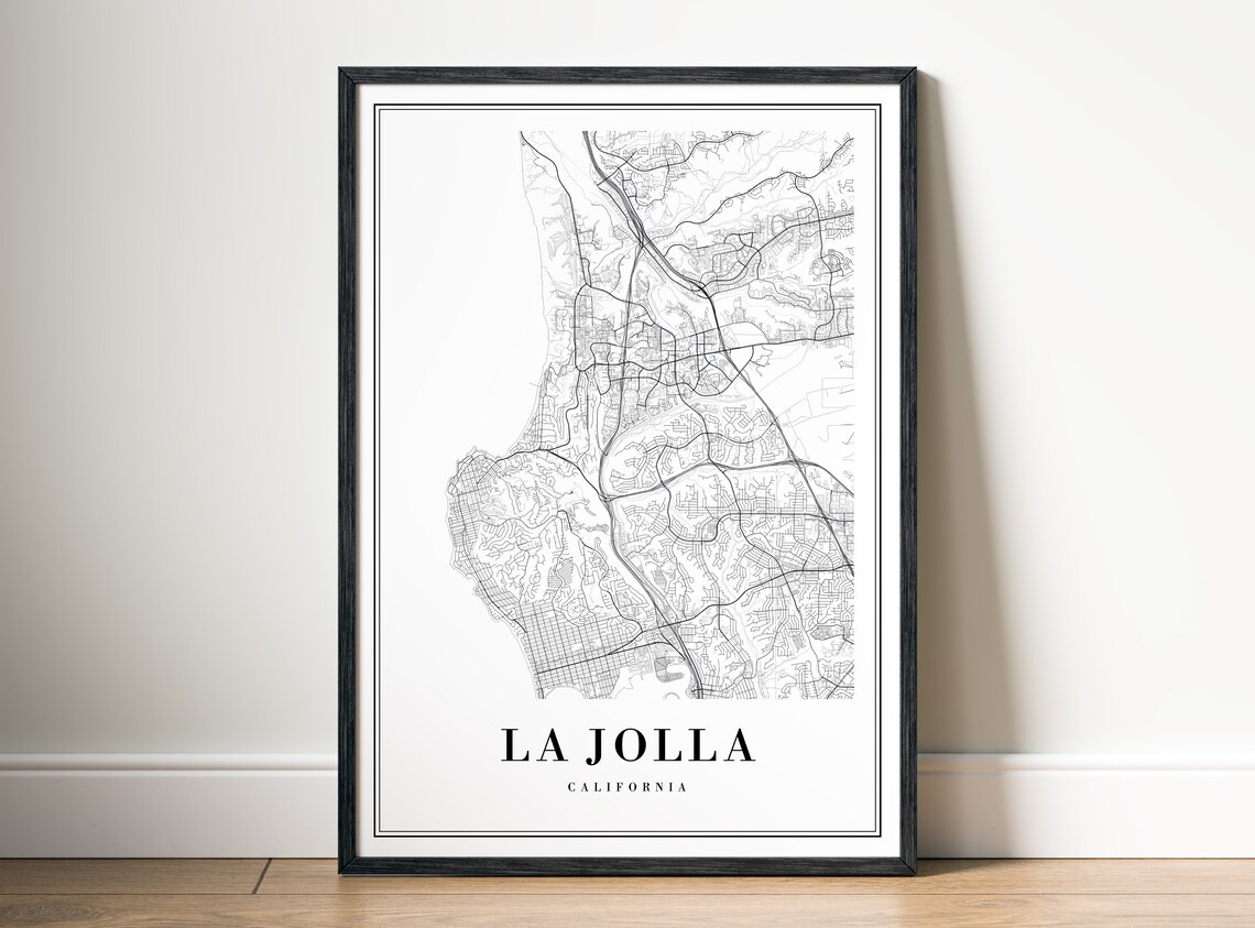 La Jolla California Coastal City Street Map Minimalist Poster - Image 5