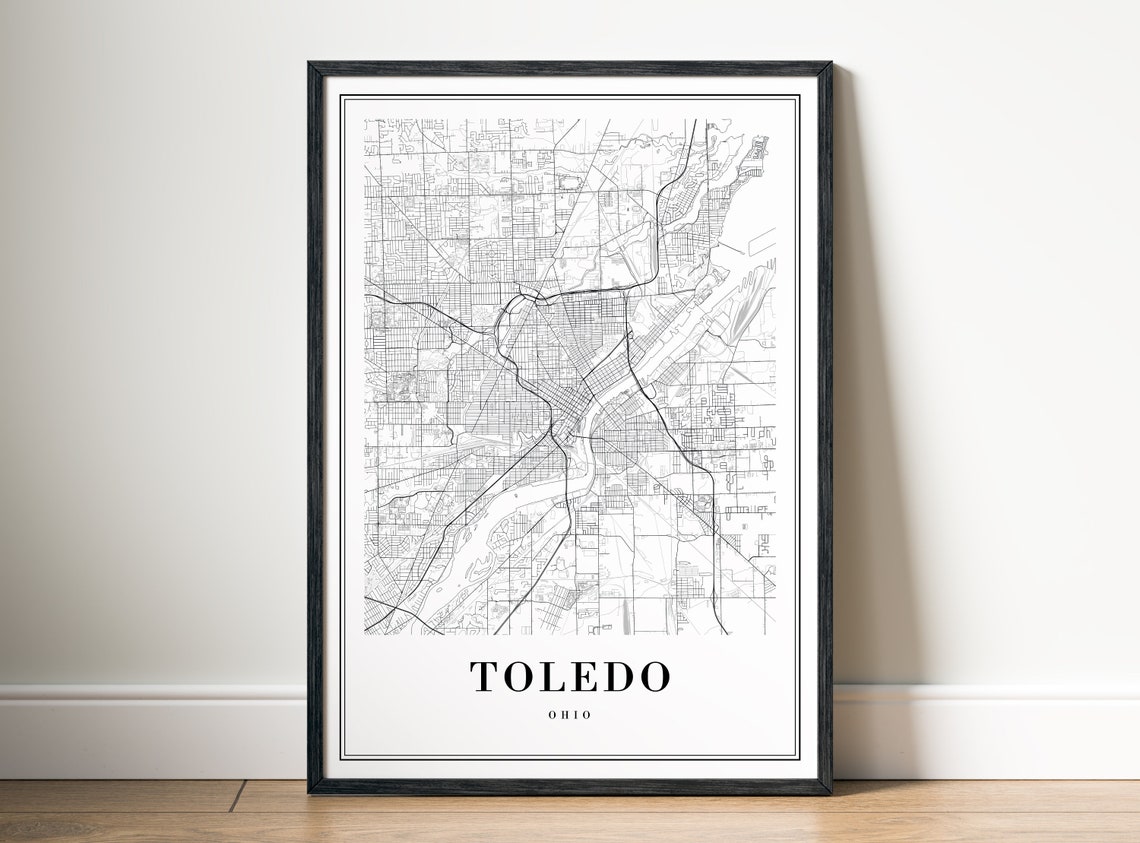Toledo Ohio City Street Map Black White Minimalist Map Poster - Image 5