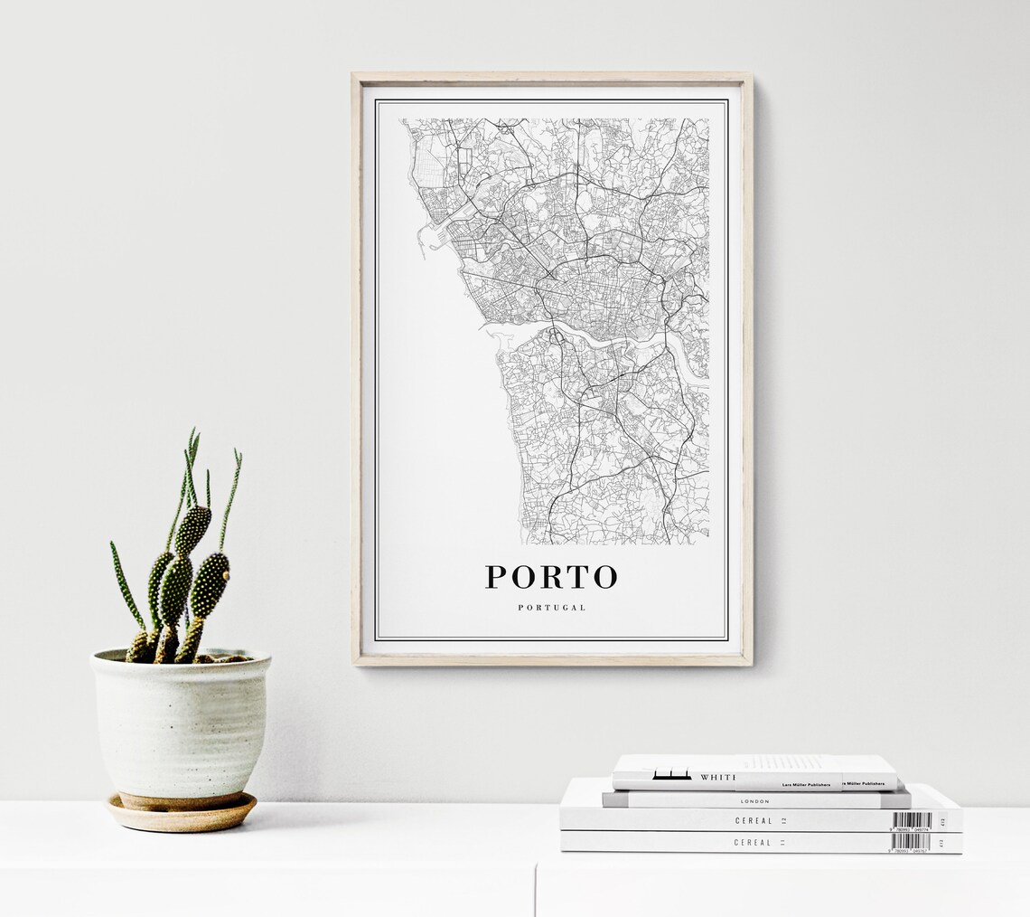 Porto Map Poster, Black And White Travel Map - Image 3