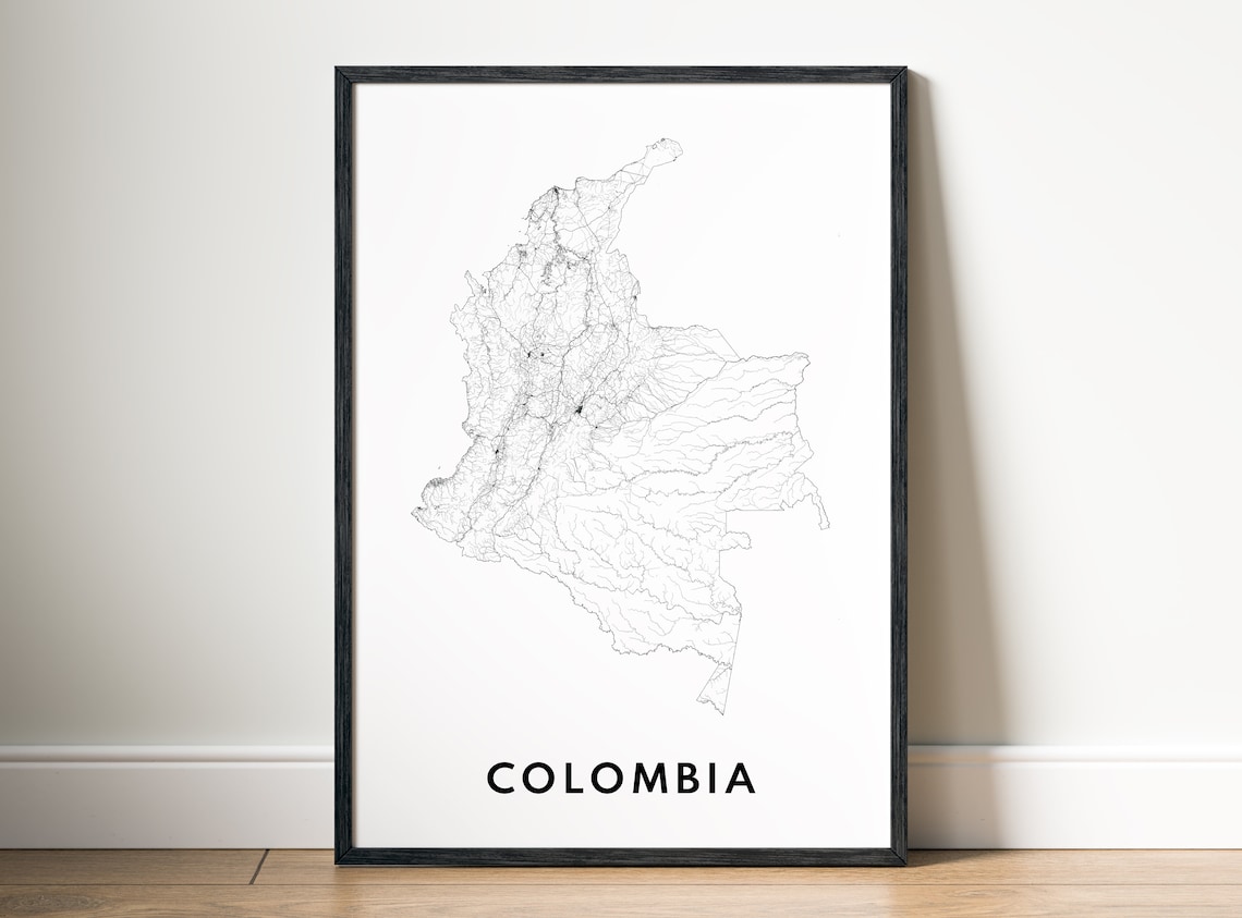 Colombia South America Country Outline Minimalist Map Poster - Image 5